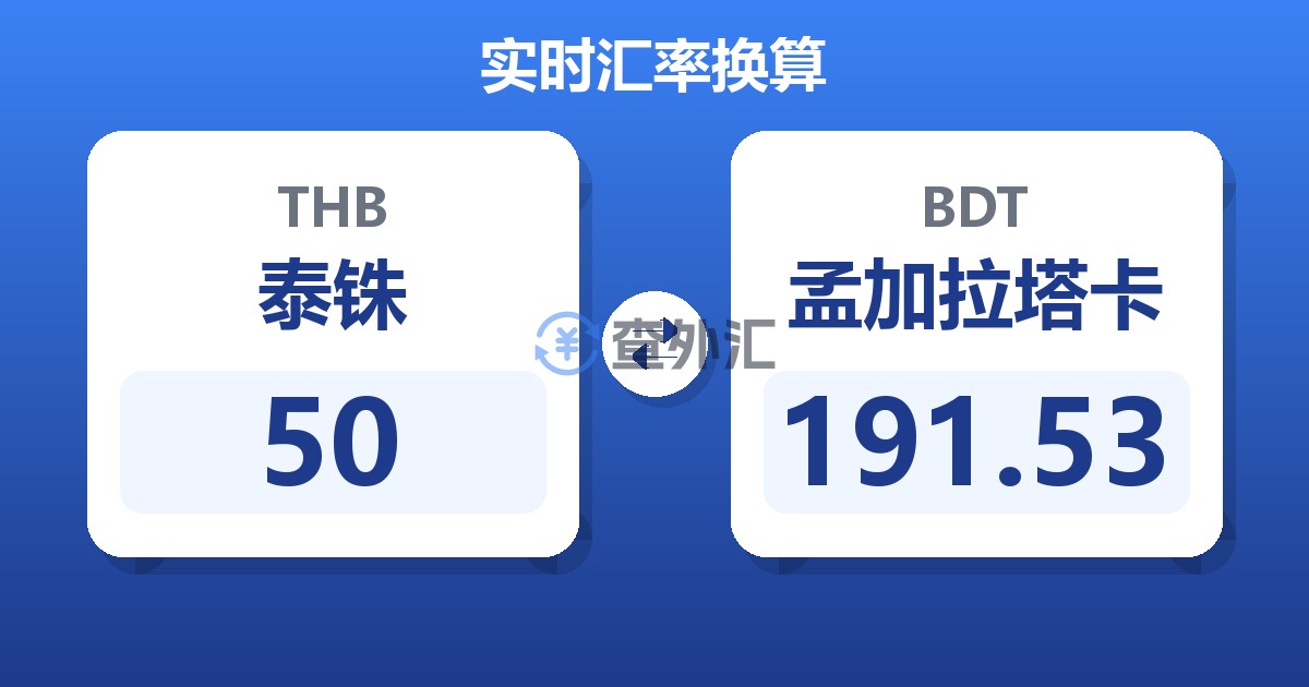 50泰铢兑孟加拉塔卡