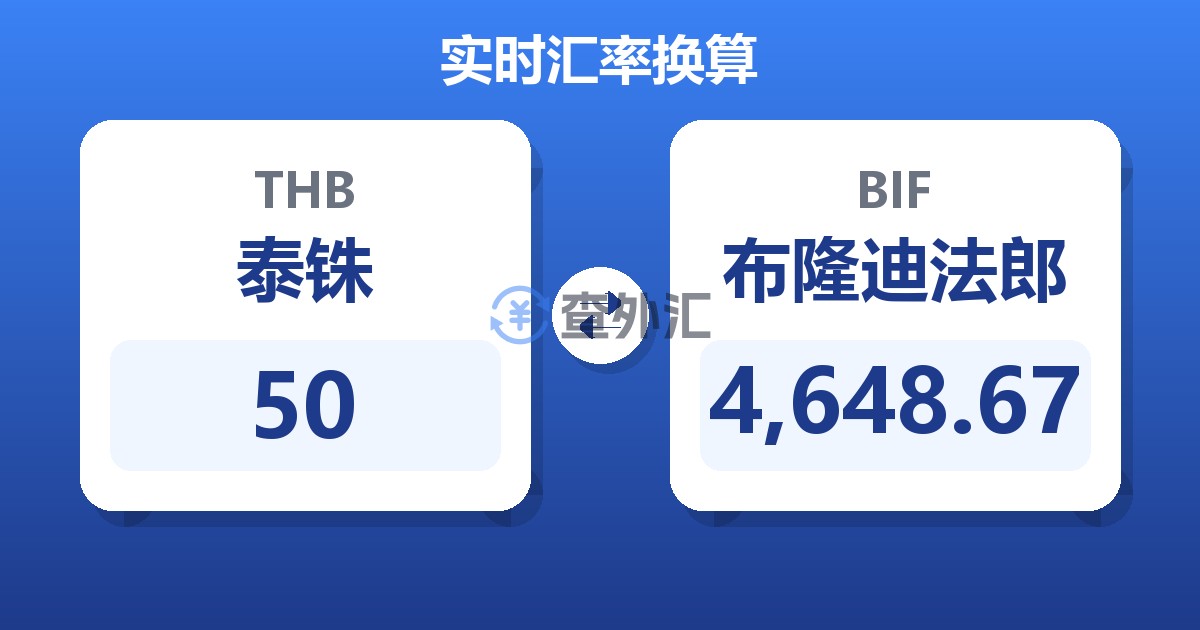 50泰铢兑布隆迪法郎