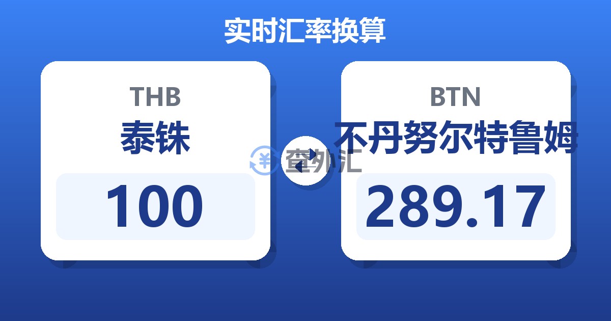 100泰铢兑不丹努尔特鲁姆