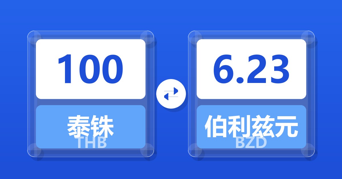 100泰铢兑伯利兹元