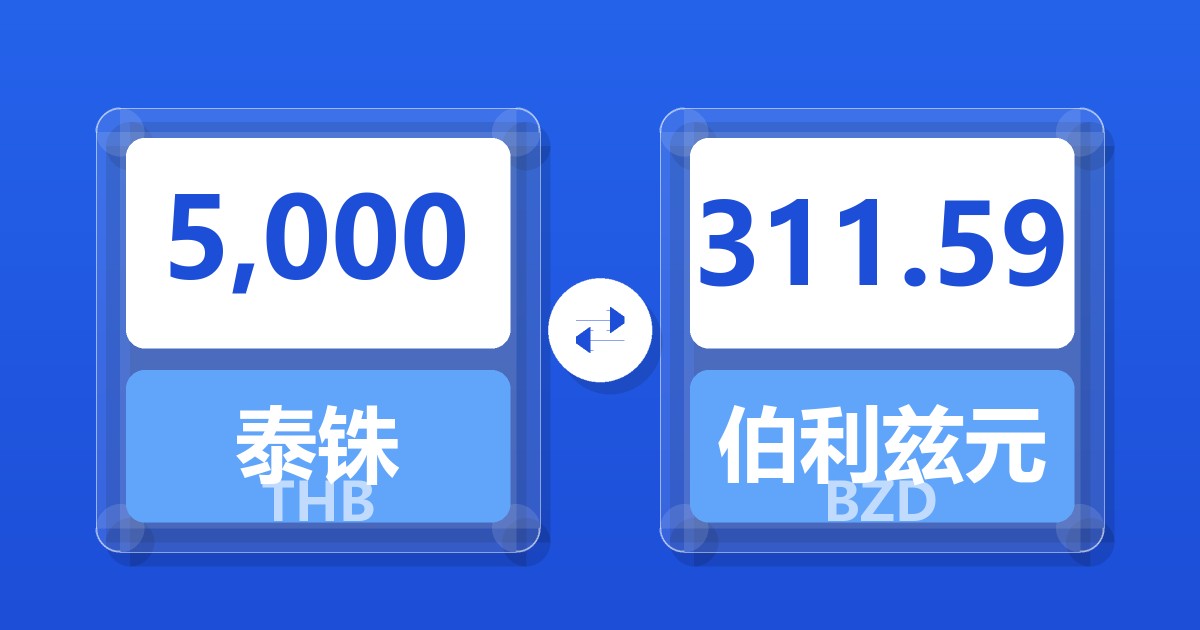 5,000泰铢兑伯利兹元