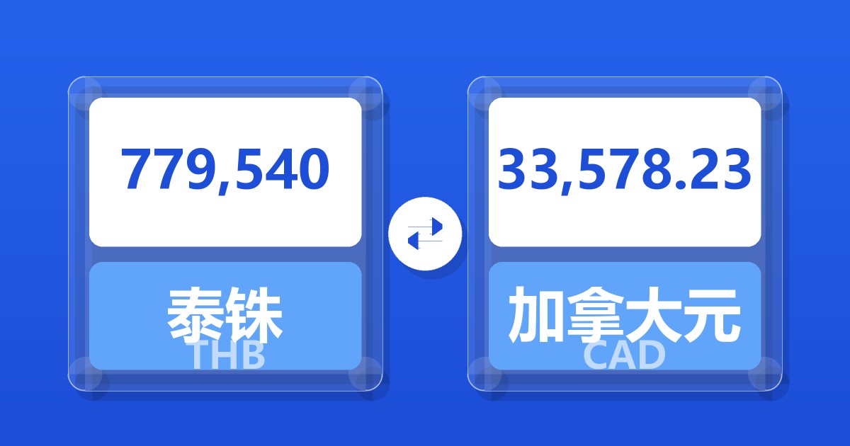 779,540泰铢兑加拿大元