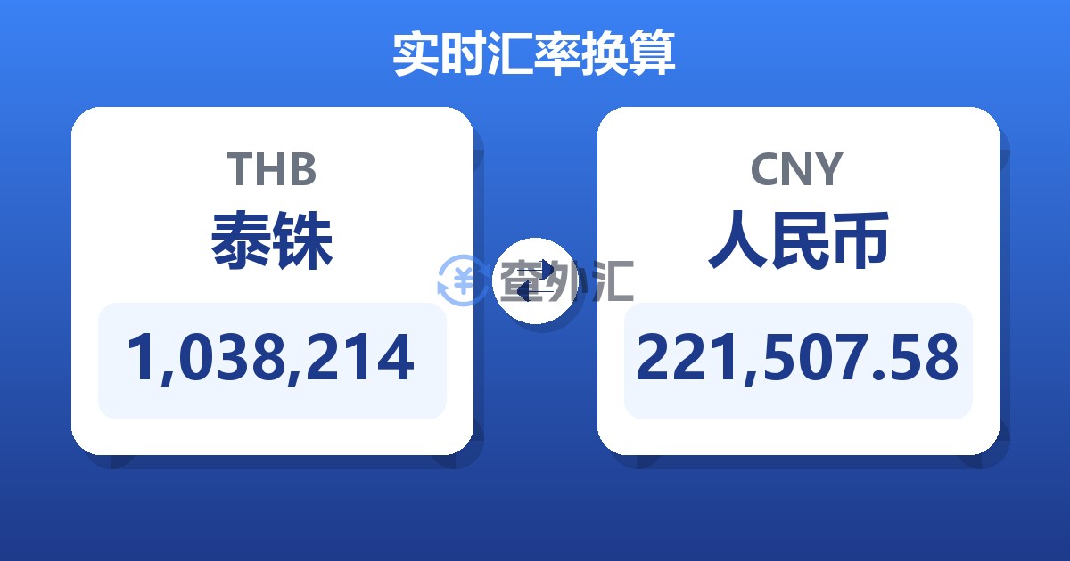 1,038,214泰铢兑人民币