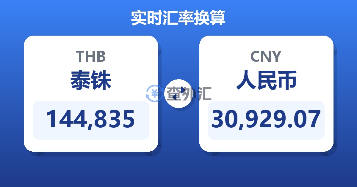 144,835泰铢兑人民币