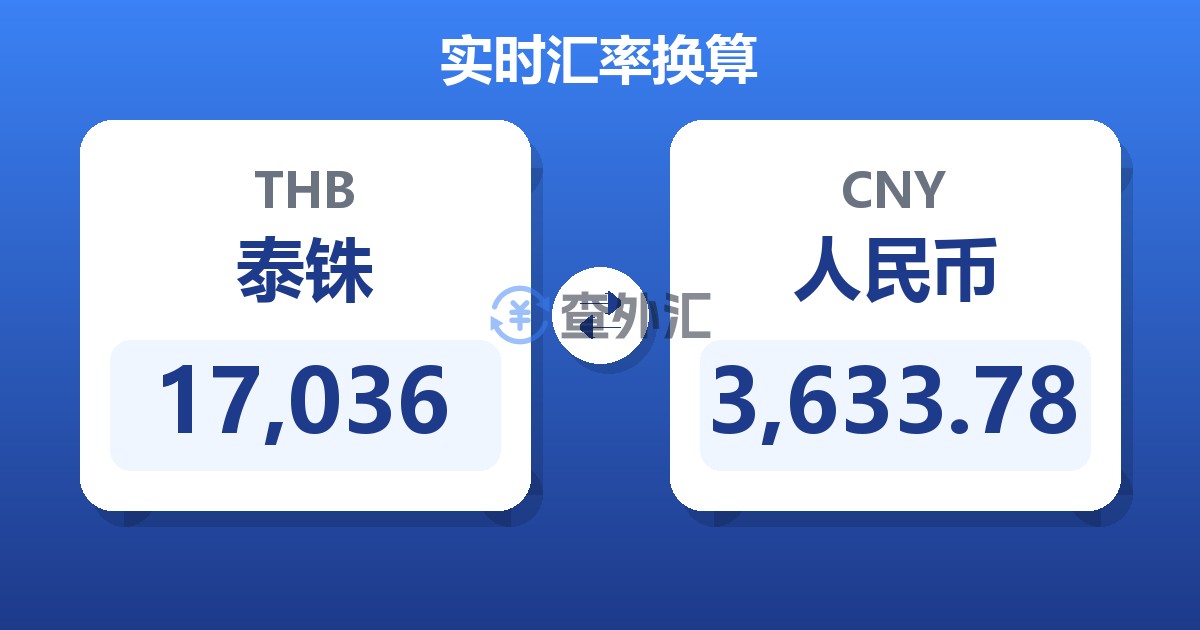 17,036泰铢兑人民币