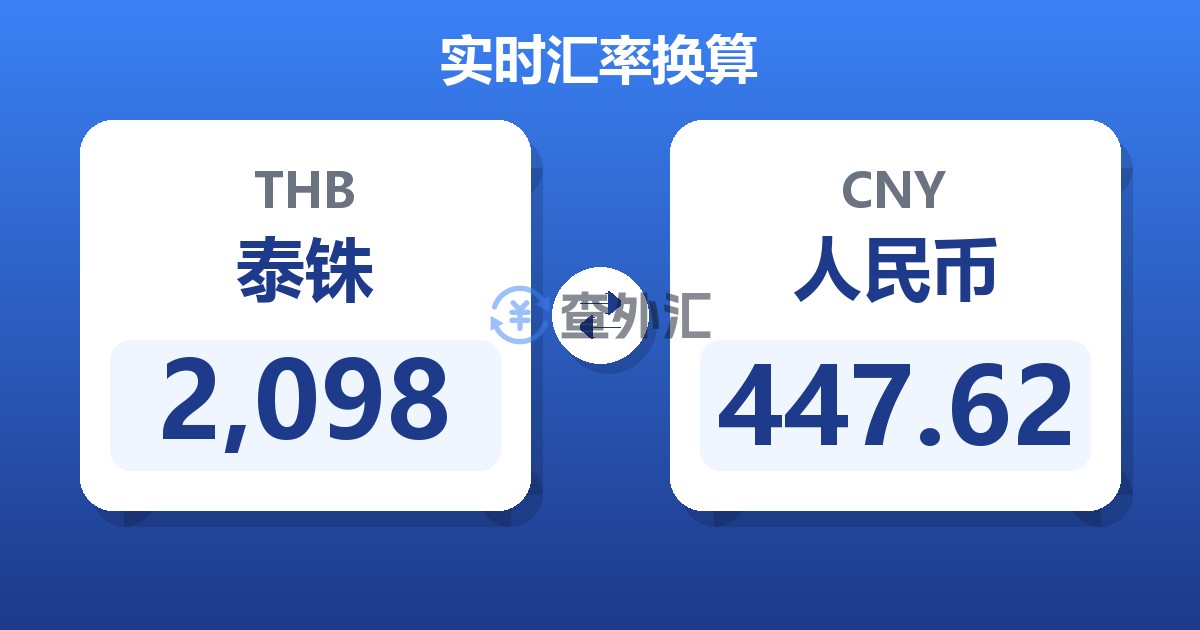 2,098泰铢兑人民币