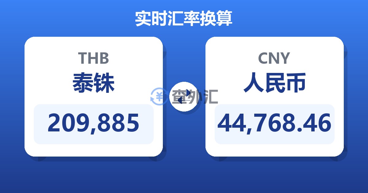 209,885泰铢兑人民币
