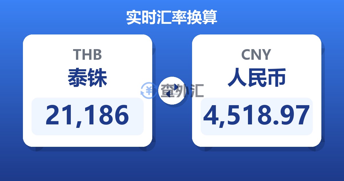 21,186泰铢兑人民币