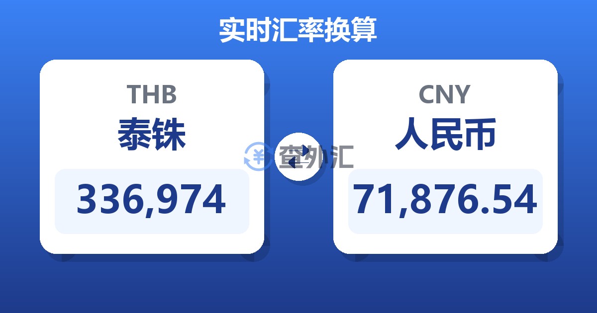336,974泰铢兑人民币