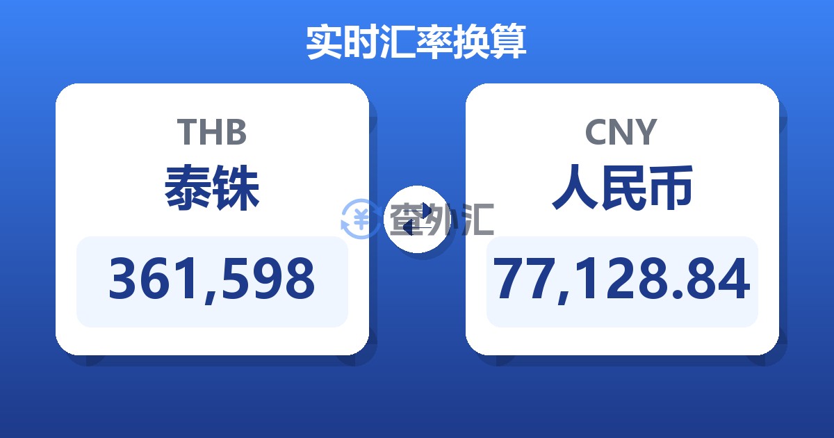 361,598泰铢兑人民币