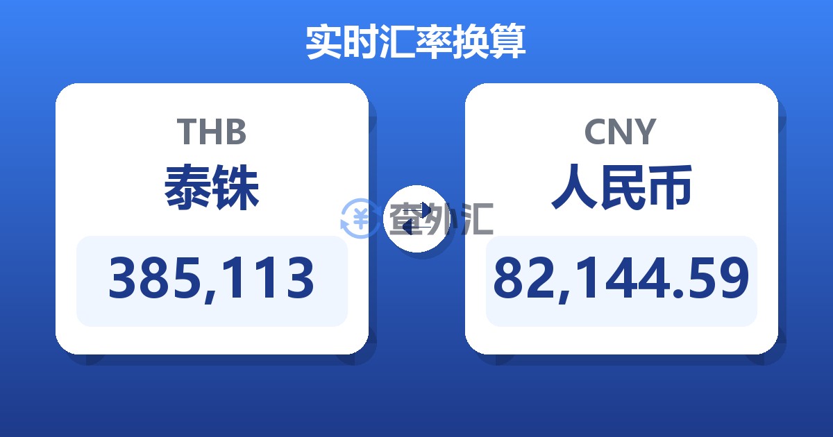 385,113泰铢兑人民币