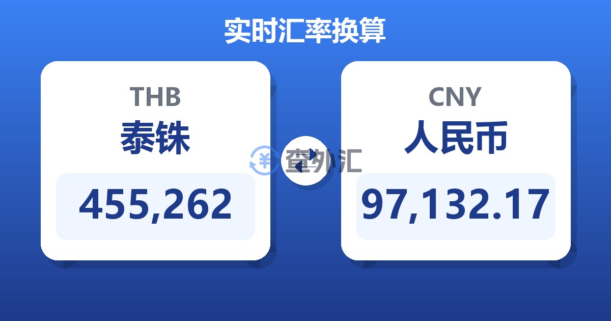 455,262泰铢兑人民币