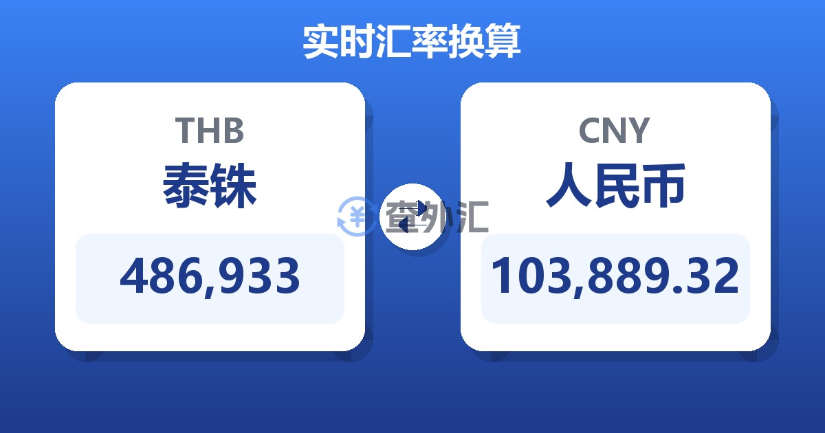486,933泰铢兑人民币