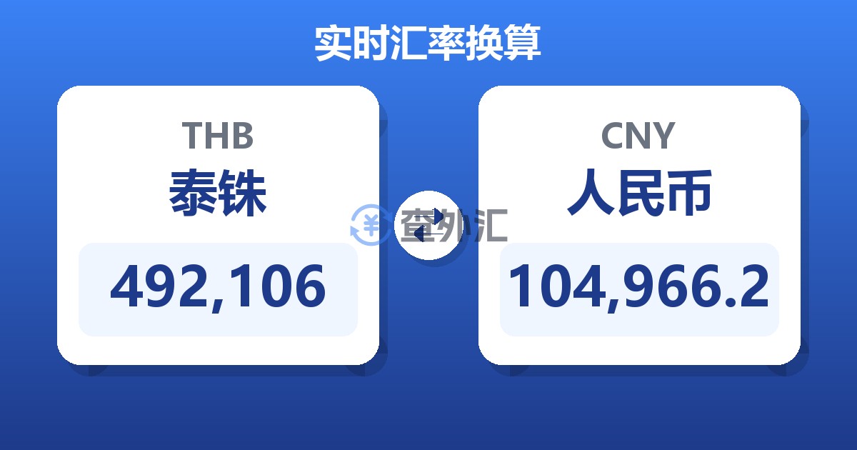 492,106泰铢兑人民币