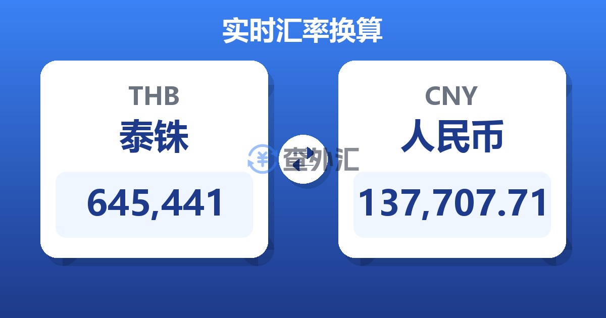 645,441泰铢兑人民币