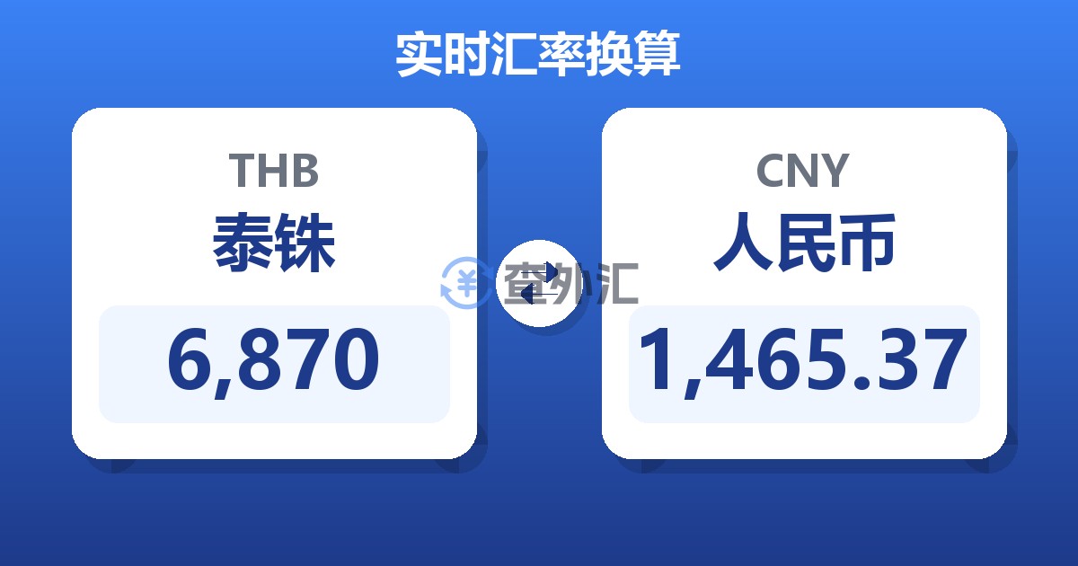 6,870泰铢兑人民币