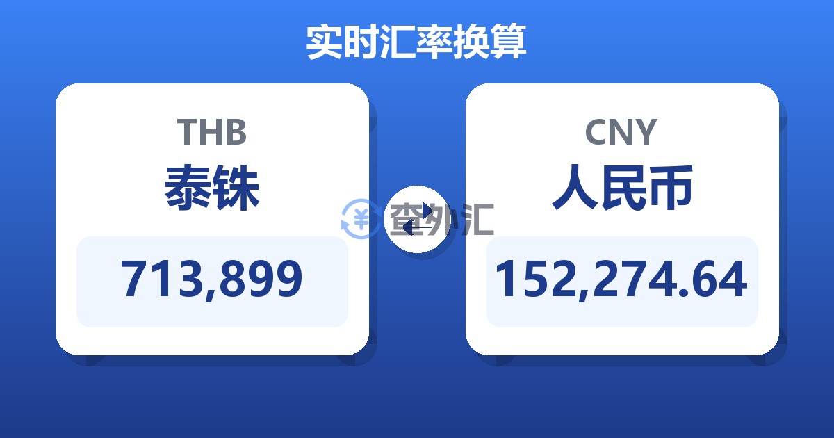 713,899泰铢兑人民币