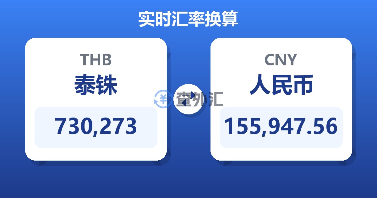 730,273泰铢兑人民币