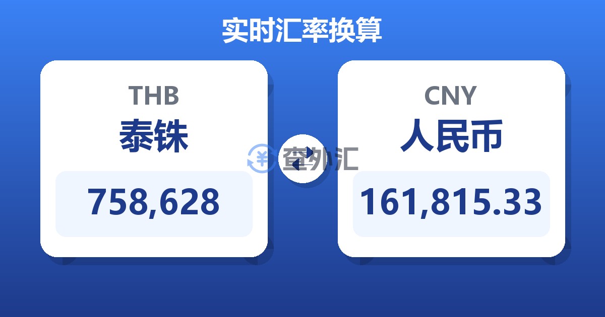 758,628泰铢兑人民币
