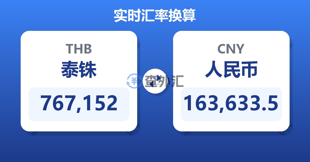 767,152泰铢兑人民币