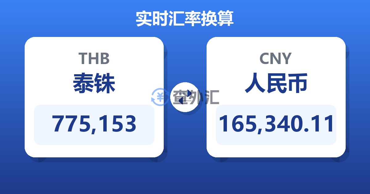 775,153泰铢兑人民币