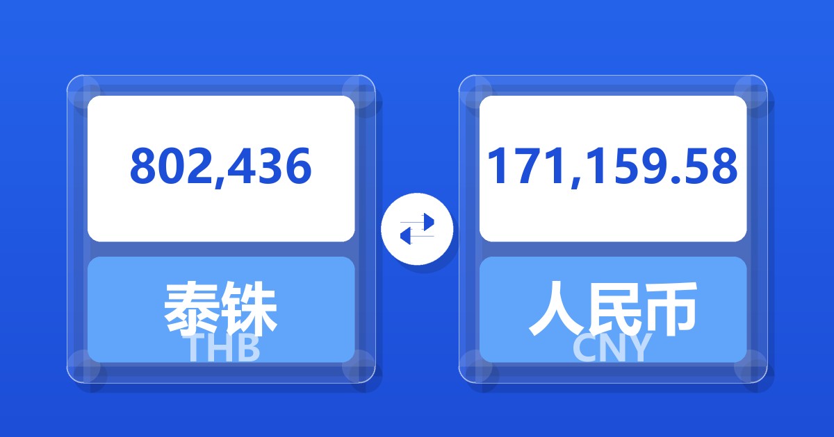 802,436泰铢兑人民币