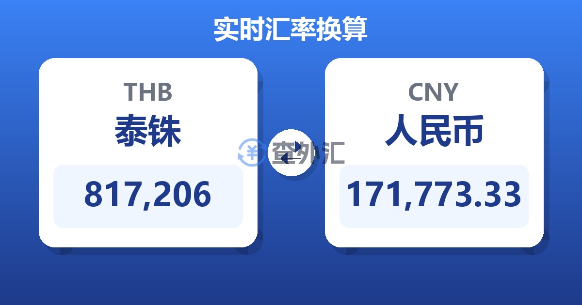 817,206泰铢兑人民币