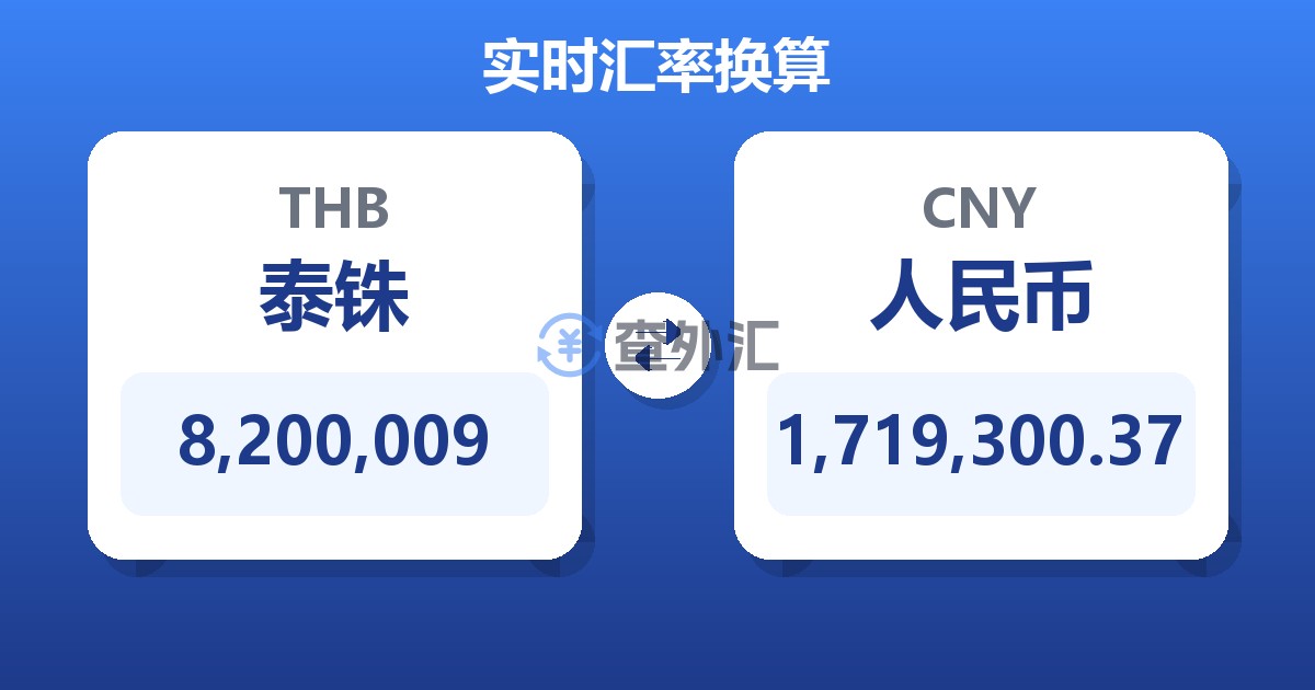 8,200,009泰铢兑人民币