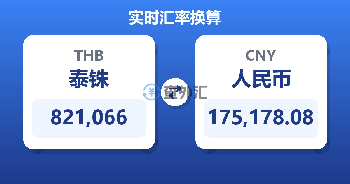 821,066泰铢兑人民币