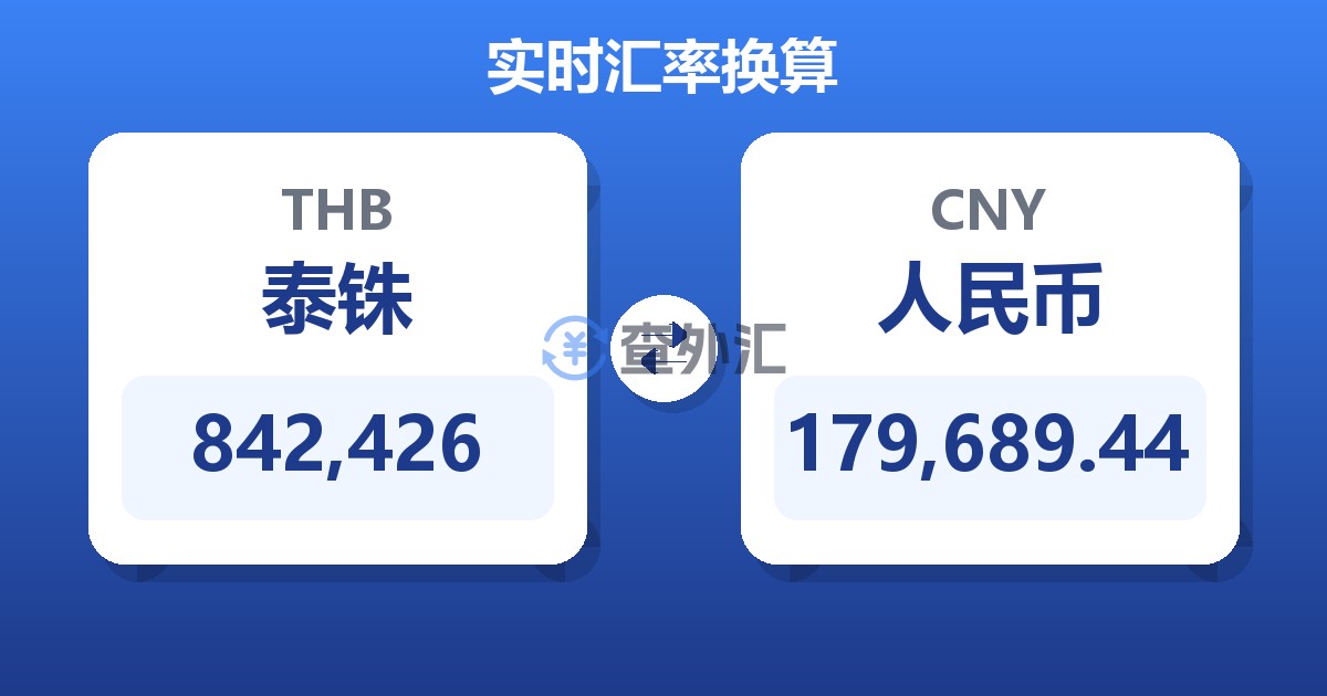 842,426泰铢兑人民币