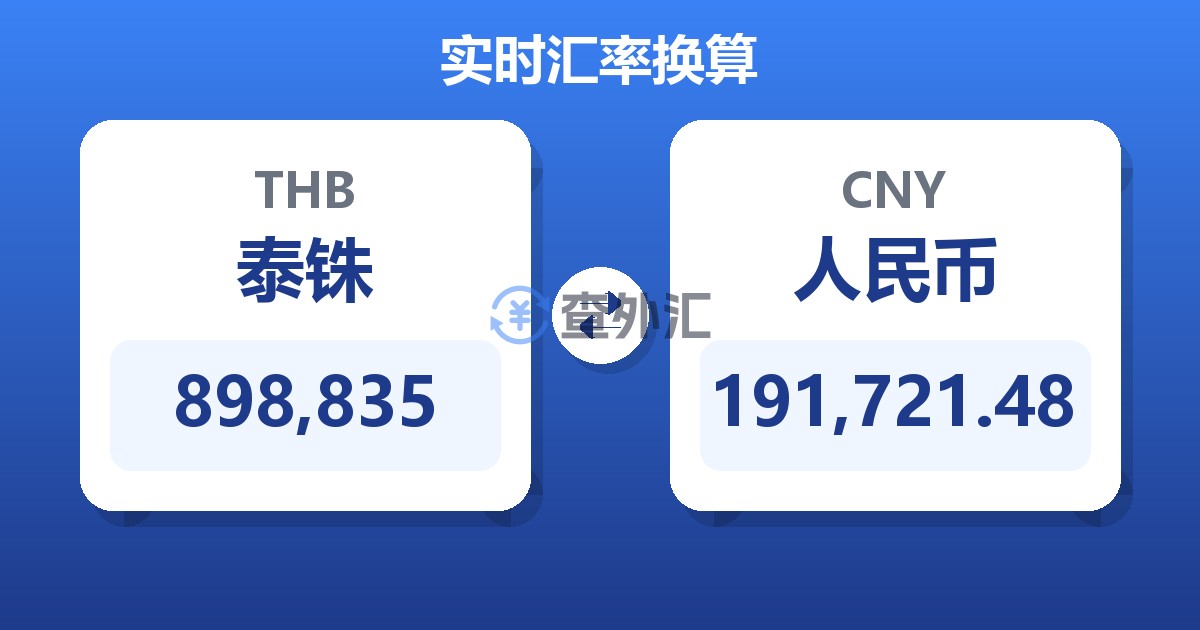 898,835泰铢兑人民币