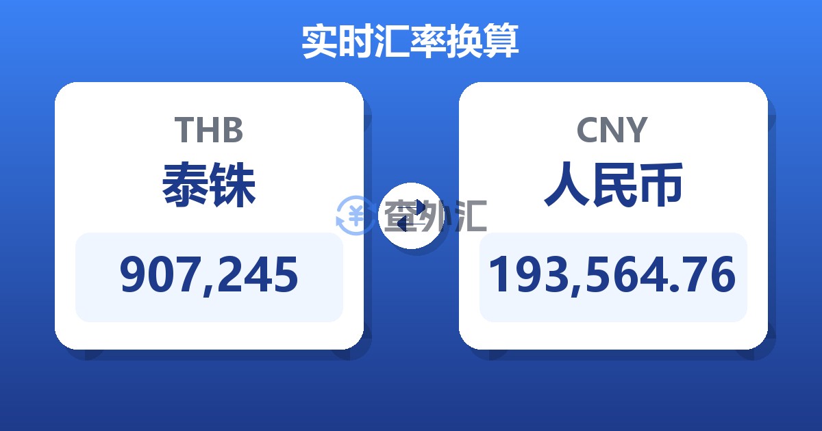 907,245泰铢兑人民币