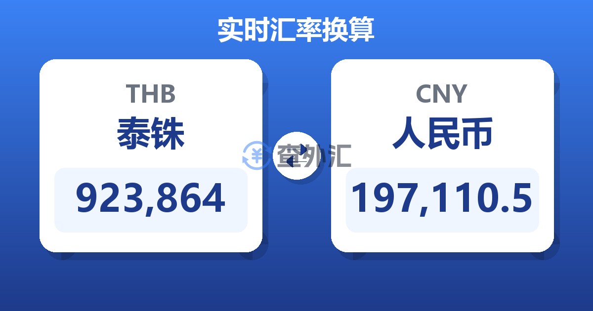 923,864泰铢兑人民币