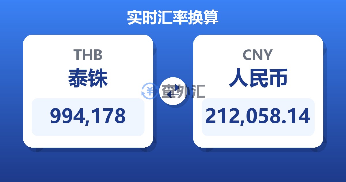 994,178泰铢兑人民币