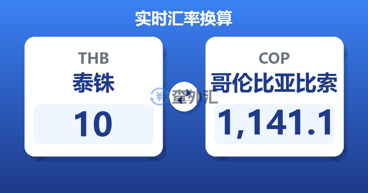 10泰铢兑哥伦比亚比索