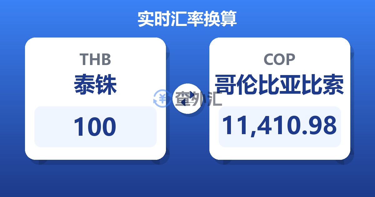 100泰铢兑哥伦比亚比索