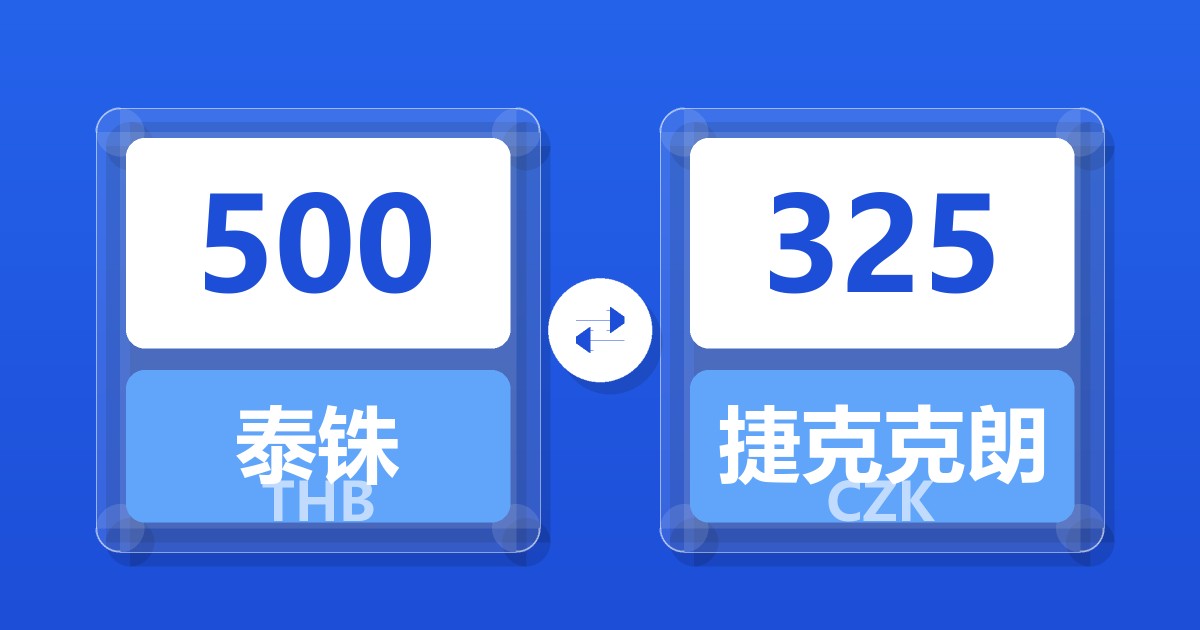 500泰铢兑捷克克朗