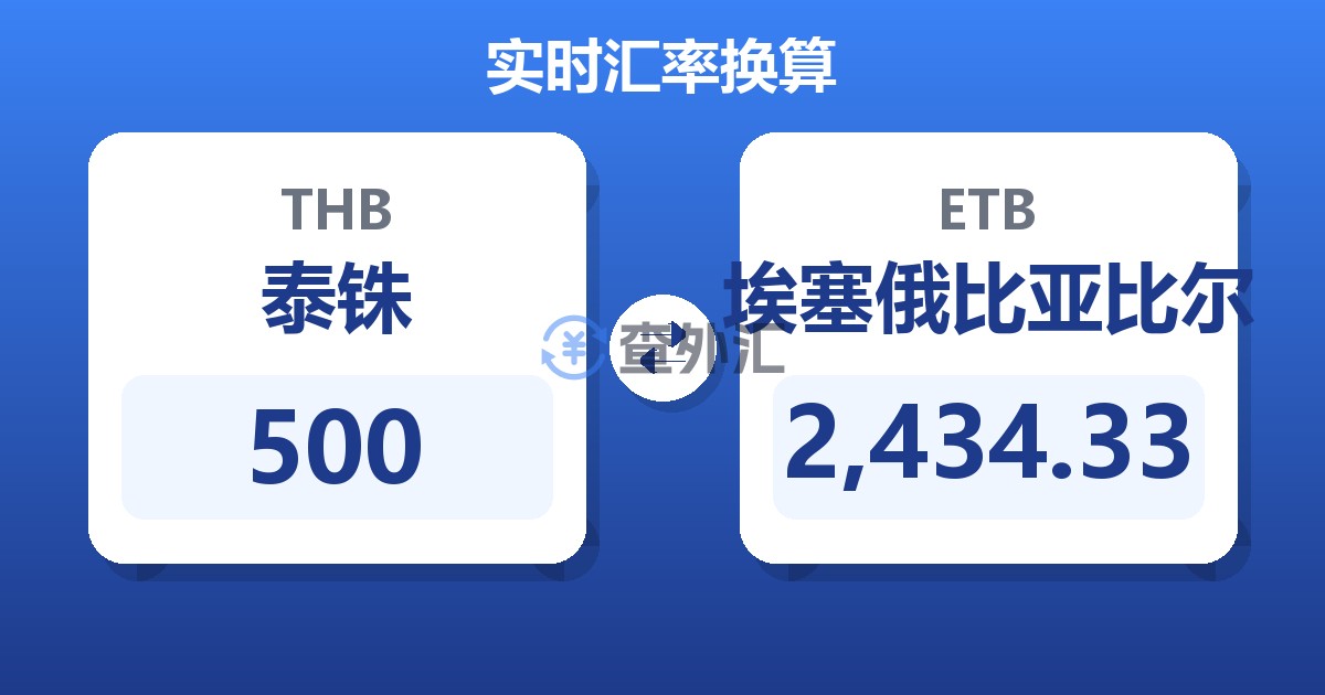 500泰铢兑埃塞俄比亚比尔