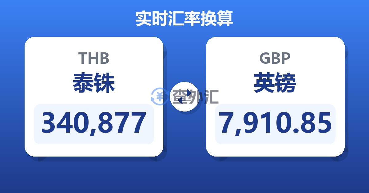 340,877泰铢兑英镑