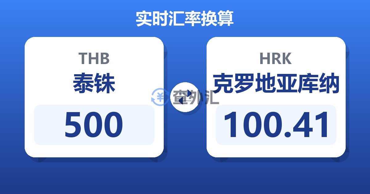 500泰铢兑克罗地亚库纳