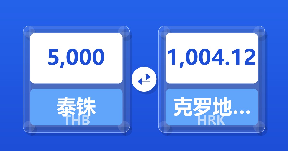5,000泰铢兑克罗地亚库纳