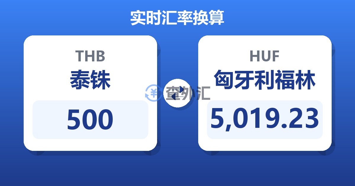 500泰铢兑匈牙利福林