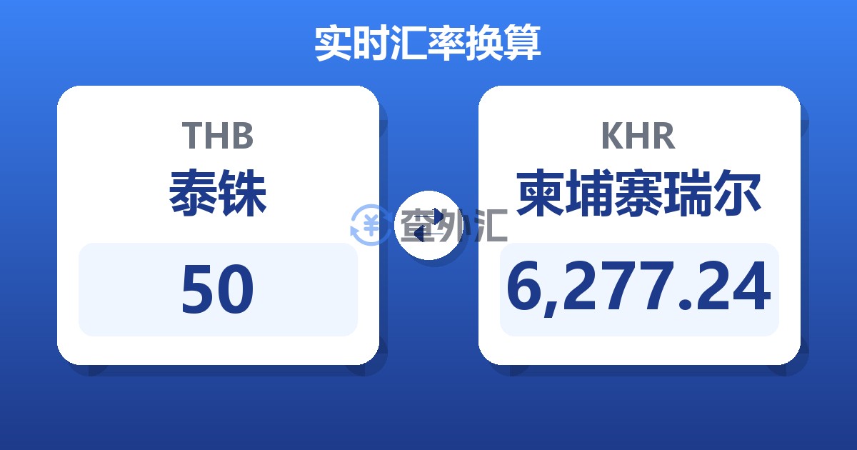 50泰铢兑柬埔寨瑞尔