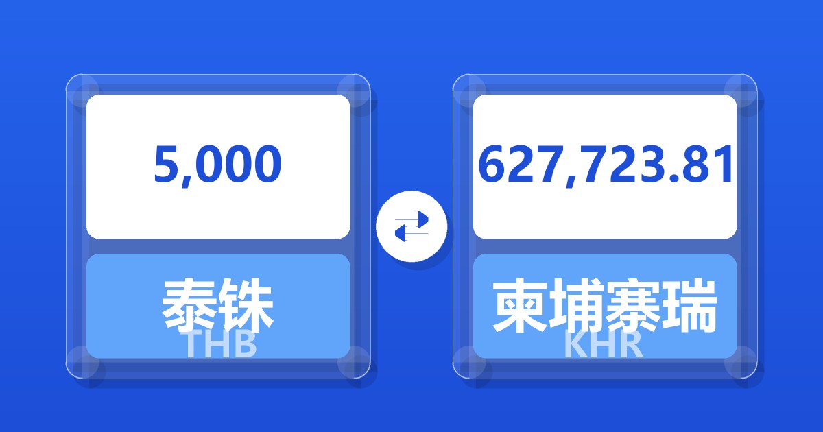 5,000泰铢兑柬埔寨瑞尔