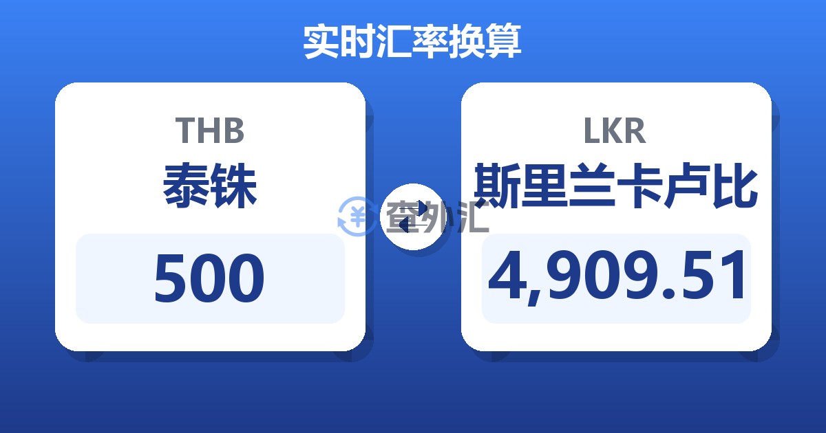 500泰铢兑斯里兰卡卢比