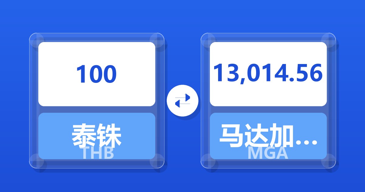 100泰铢兑马达加斯加阿里亚里