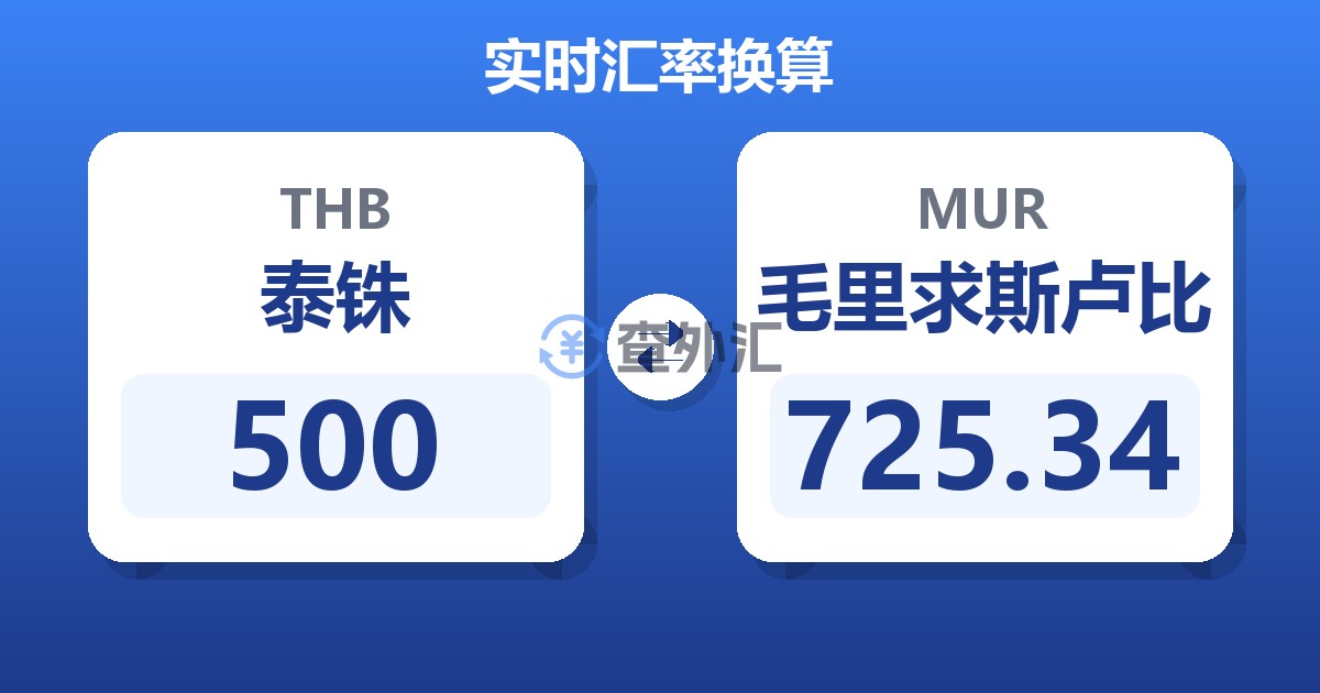 500泰铢兑毛里求斯卢比
