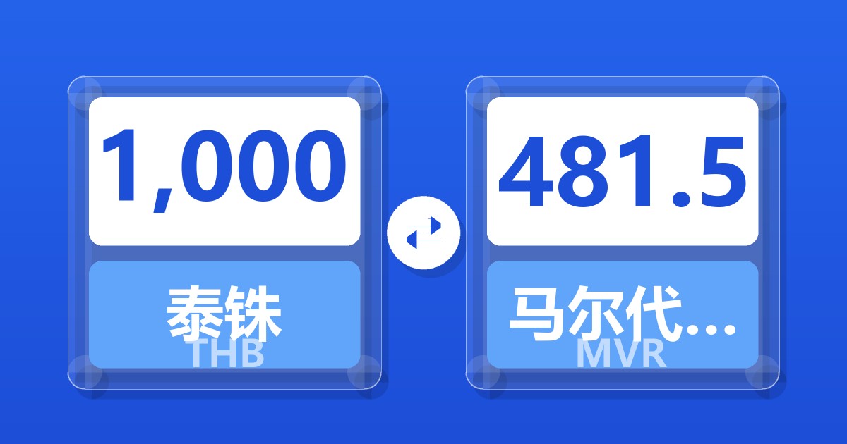 1,000泰铢兑马尔代夫拉菲亚