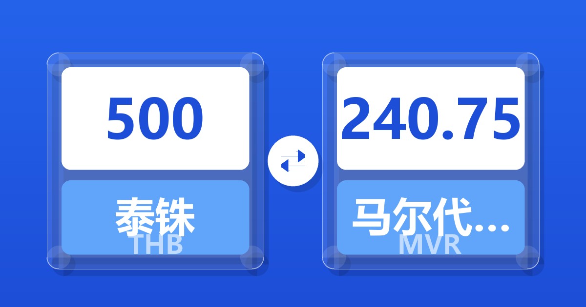 500泰铢兑马尔代夫拉菲亚