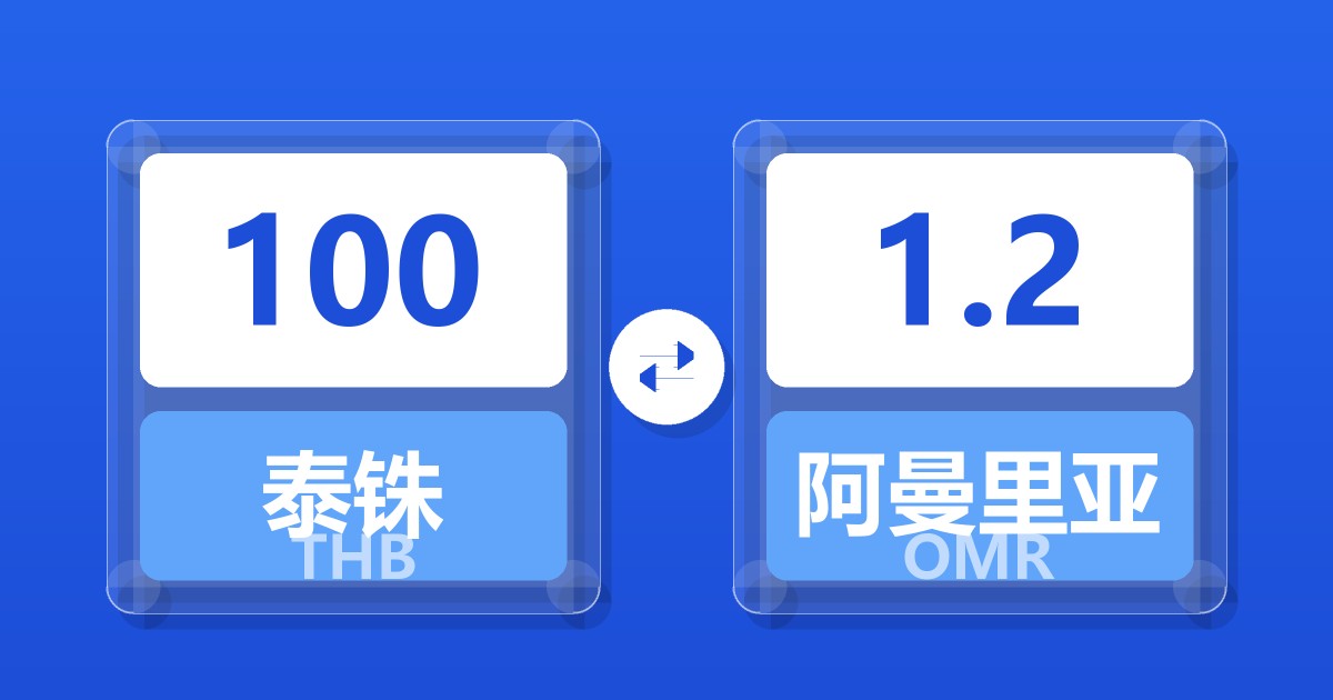 100泰铢兑阿曼里亚尔